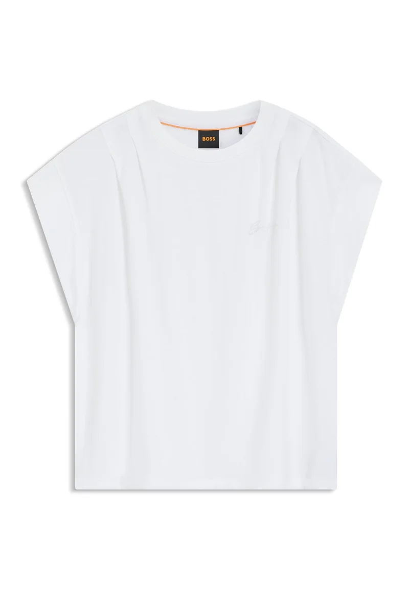 BOSS White Relaxed-fit T-shirt in cotton jersey with handwritten logo for Women | Best Price UAE