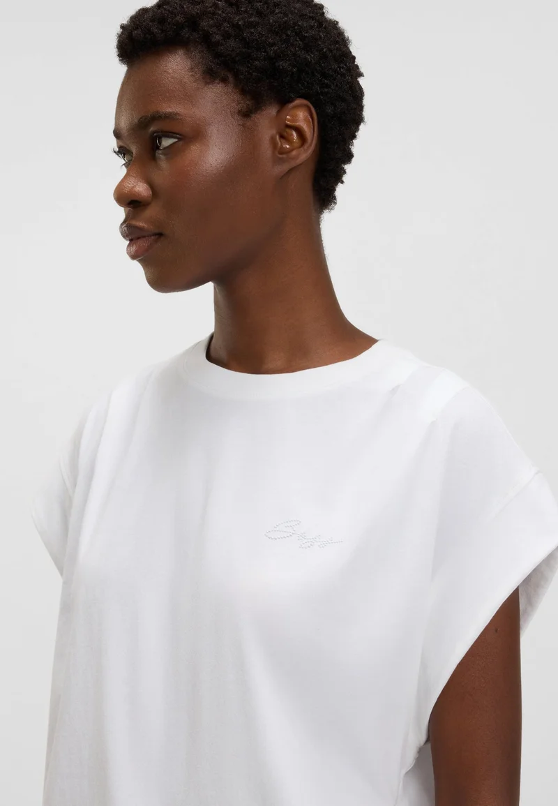 BOSS White Relaxed-fit T-shirt in cotton jersey with handwritten logo for Women | Best Price UAE
