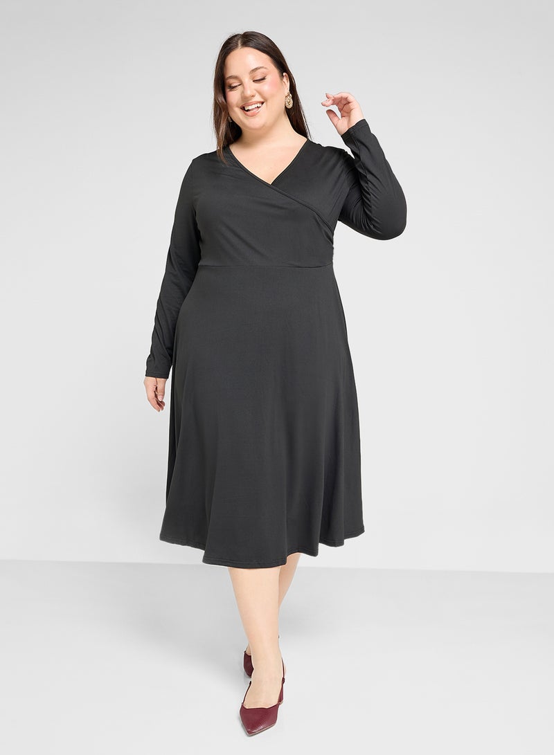 Ginger Plus Classic Wrap Midi Dress - Image 1