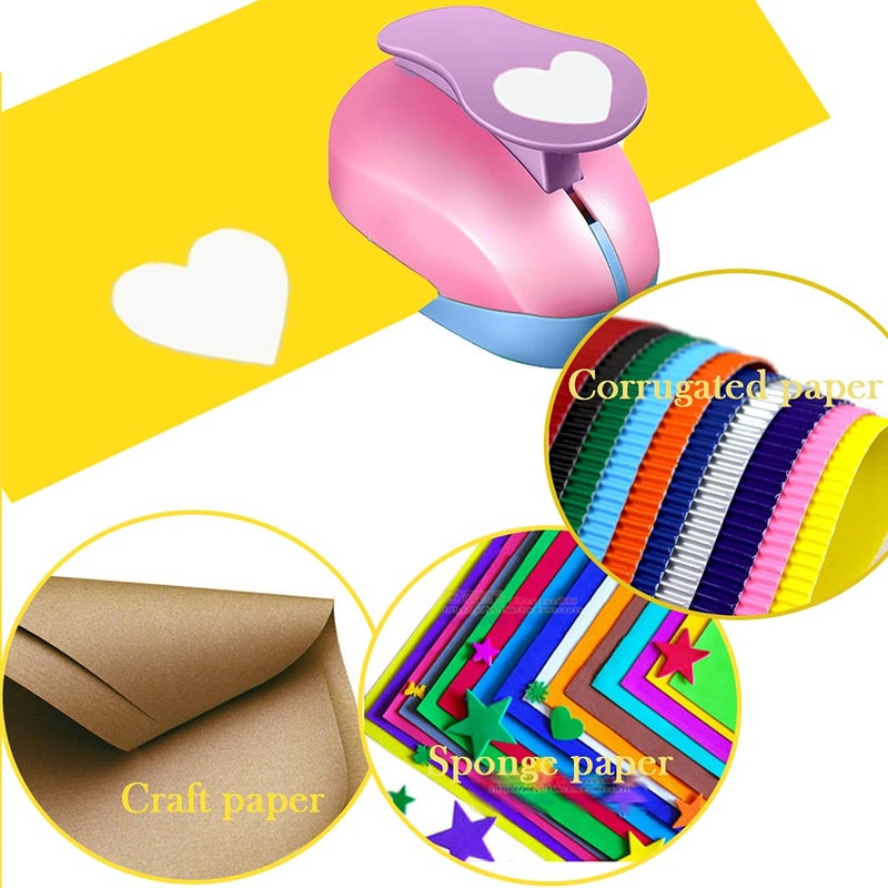 VSREI Heart Hole Punch Paper Punches HeartPunches for Paper Crafts Hole PuncherHeart HeartShaped Hole Punch 1 inch 58 inch 38 inch Heart Hole Punches Set Random Color - Image 3