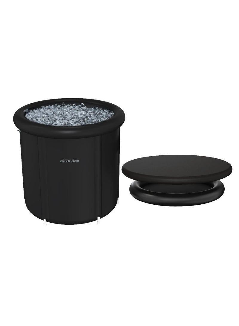 GREEN LION Indoor & Outdoor Portable Ice Bath Tub / Standing Foldable Ice Bath Tub / Inflatable Ice Bath Tub / Cold Plunge Tub For Adults For Cold Water Therapy / Instant Muscle Recovery / Training & Soaking - Black - Image 2