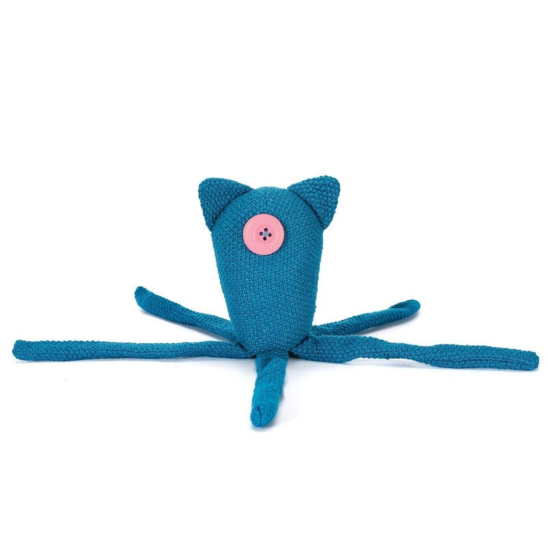 ASVP Shop Coraline Crocheted One Eyed Octopus Doll Bright Turquoise - Image 3