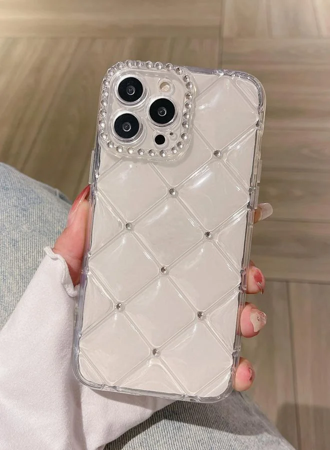 Take Two Transparent Take Two Transparent Diamond Grid Embellished iPhone Case  | Best Price UAE