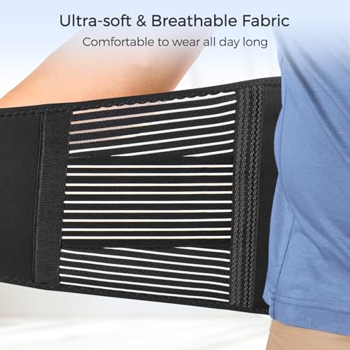 FREETOO Back Braces for Lower Back Pain Relief with 6 Stays, Breathable Back Support Belt for Men/Women for work , Anti-skid lumbar support belt with 16-hole Mesh for sciatica(L) - Image 4