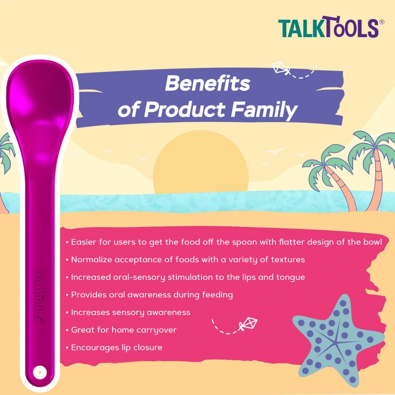 Talktools Bumpy Magenta Spoons | Provides Oral Awareness During Feeding | Encourages Lip Closure | Normalize Acceptance Of Foods With A Variety Of Textures - 12 Pack - Image 3
