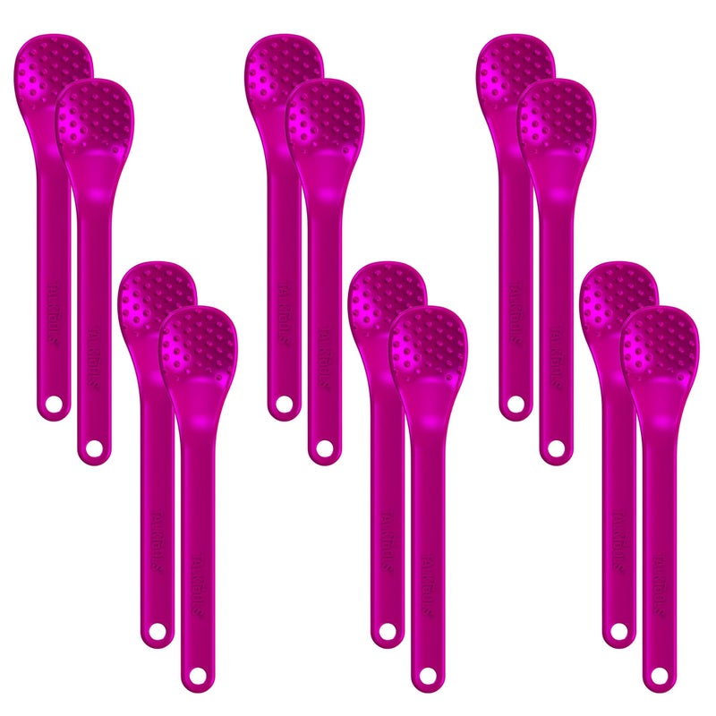 Talktools Bumpy Magenta Spoons | Provides Oral Awareness During Feeding | Encourages Lip Closure | Normalize Acceptance Of Foods With A Variety Of Textures - 12 Pack - Image 1