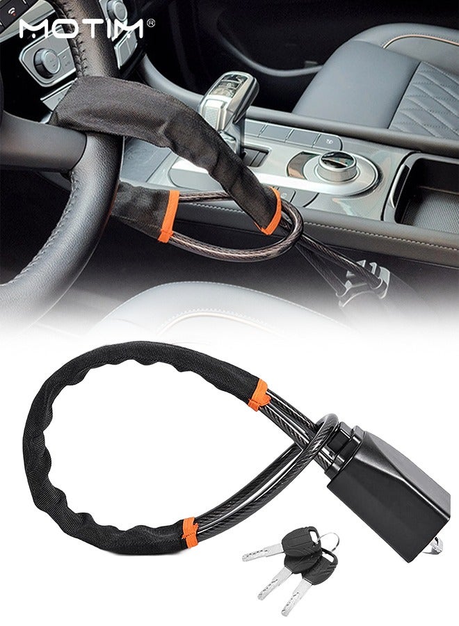 Motim Car Steering Wheel Seat Lock, Car Anti-Theft Lock Device, Automobile Steering Wheel Steering Lock, Car Security Steering Lock with 3 Keys for Car Truck SUV Van - Image 1
