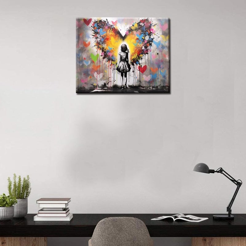 Tucocoo Street Graffiti Love Heart Paint by Number for Adults Canvas Beginner to Advanced Number Painting Kit Include Acrylic PaintsPaintbrushBanksy Art Home Wall Decor16x20inch No Frame - Image 4