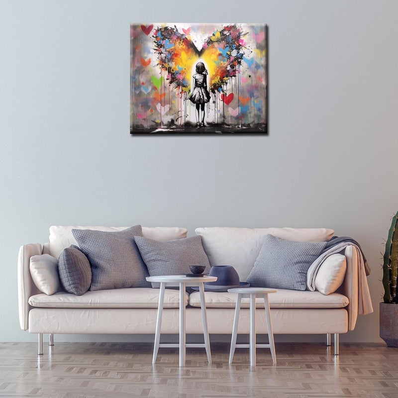 Tucocoo Street Graffiti Love Heart Paint by Number for Adults Canvas Beginner to Advanced Number Painting Kit Include Acrylic PaintsPaintbrushBanksy Art Home Wall Decor16x20inch No Frame - Image 2