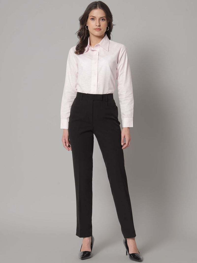 Powersutra Slim Fit Black Stretch Pants for Women - Image 4
