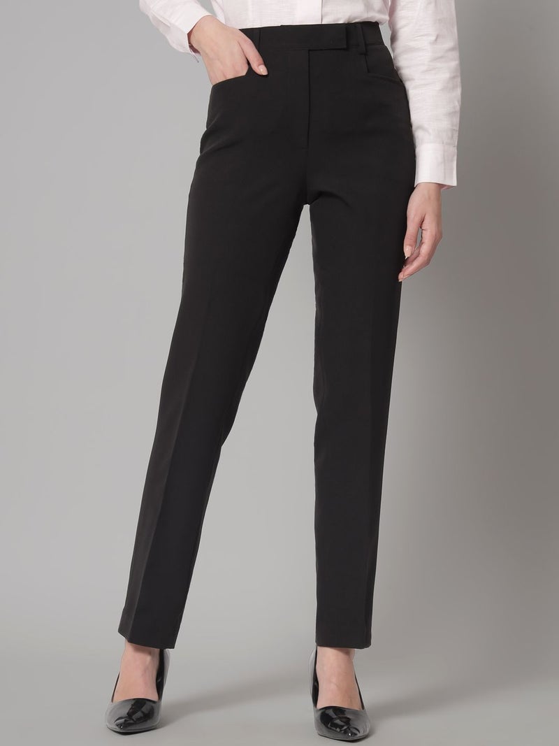 Powersutra Slim Fit Black Stretch Pants for Women - Image 1
