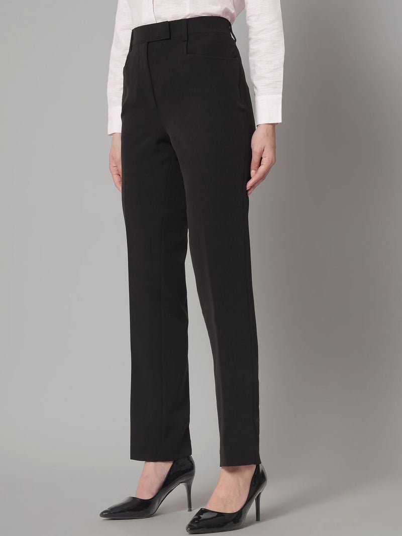 Powersutra Slim Fit Black Stretch Pants for Women - Image 3
