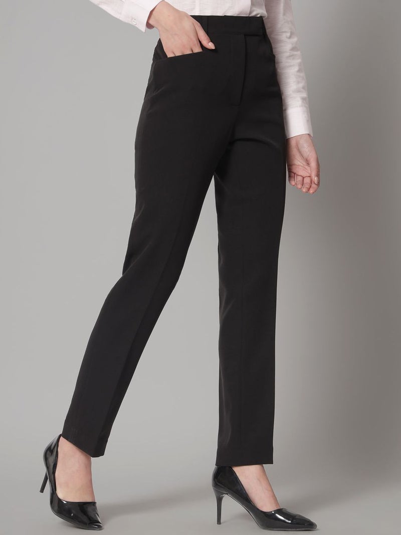Powersutra Slim Fit Black Stretch Pants for Women - Image 2