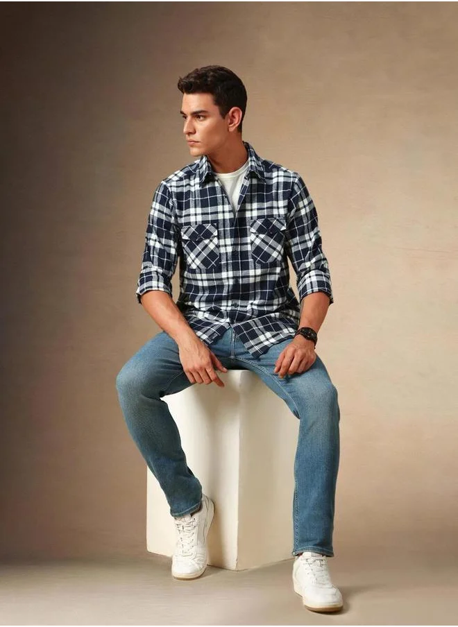 دينيس لينغو Spread Collar Relaxed Fit Shirt by Styli