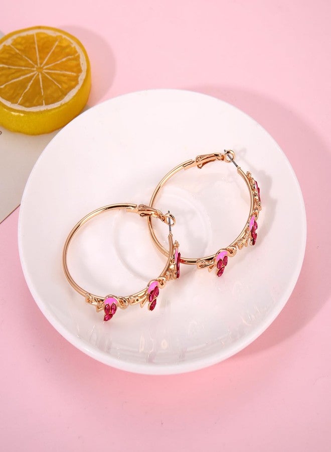 PHALIN Flamingo Earrings for Women Pink Flamingo Hoop Earrings Tropical Summer Beach Jewelry Accessories Gifts (Style A) - Image 5