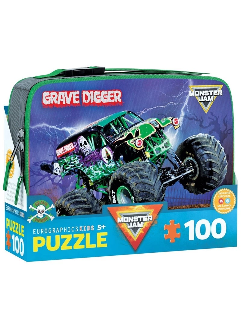 eurographics Eurographics Puzzle 100-Pcs In Lunch Bag - Monster Jam Grave Digger 9100-5938  - Image 1