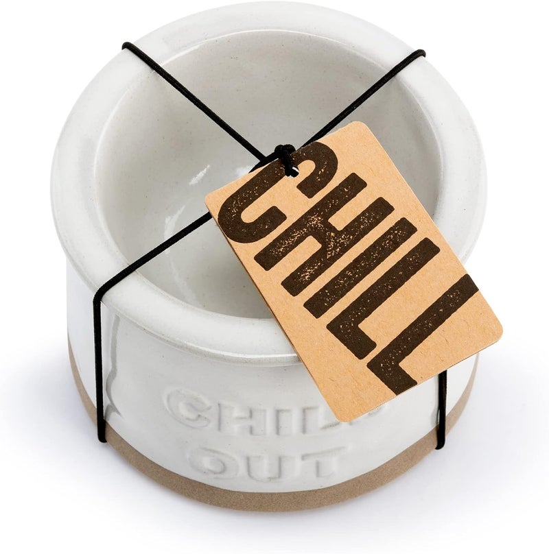 DEMDACO Chill Out Classic White 5 x 5 Stoneware Chip Dip Chiller Serving Bowl - Image 4
