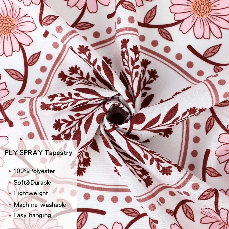 FLY SPRAY Mandala Tapestry Aesthetic,Boho Tapestries Wall Hanging,Dark Rose Floral Medallion Tapestrys,Bohemian Wall Art Hippie Decor for Bedroom Living Room Ceiling - Image 5