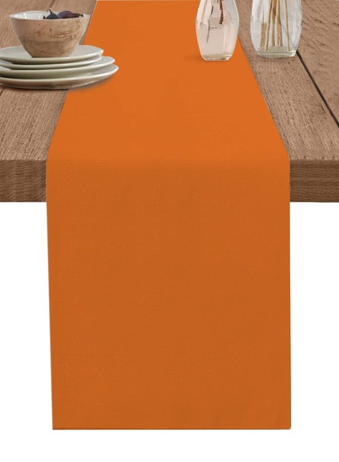 Daleng Table Runner 18 x 72 Inch Orange Solid Color Table Runners Non-Slip Dresser Scarves Kitchen Dining Table Decoration for Holiday Party and Gatherings - Image 1