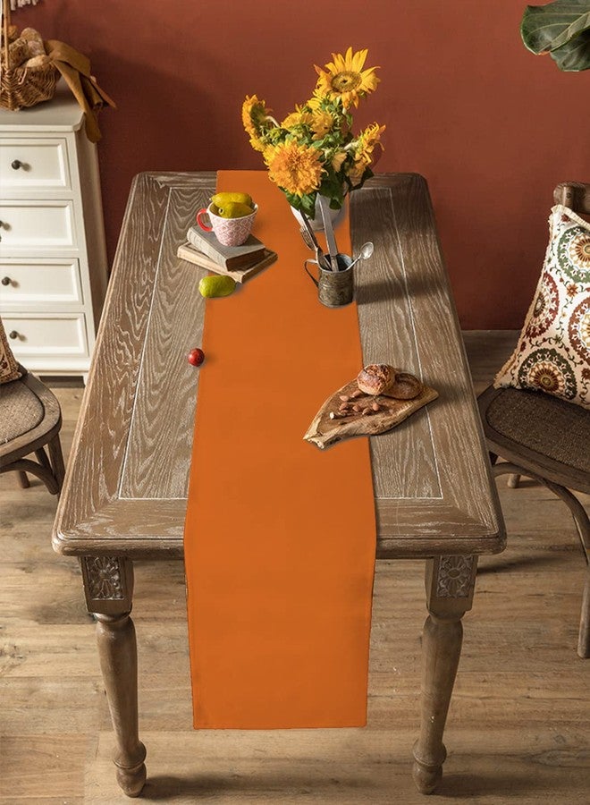 Daleng Table Runner 18 x 72 Inch Orange Solid Color Table Runners Non-Slip Dresser Scarves Kitchen Dining Table Decoration for Holiday Party and Gatherings - Image 4