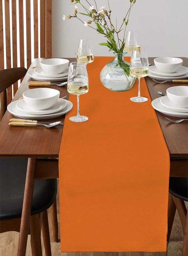 Daleng Table Runner 18 x 72 Inch Orange Solid Color Table Runners Non-Slip Dresser Scarves Kitchen Dining Table Decoration for Holiday Party and Gatherings - Image 3