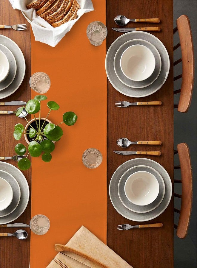 Daleng Table Runner 18 x 72 Inch Orange Solid Color Table Runners Non-Slip Dresser Scarves Kitchen Dining Table Decoration for Holiday Party and Gatherings - Image 2