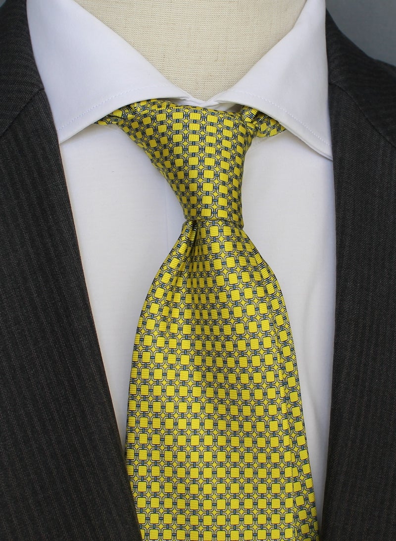 Elliot Martin Elliot Martin tie 100% Silk Twill neck ties Premium Men's Tie(Yellow)  - Image 1