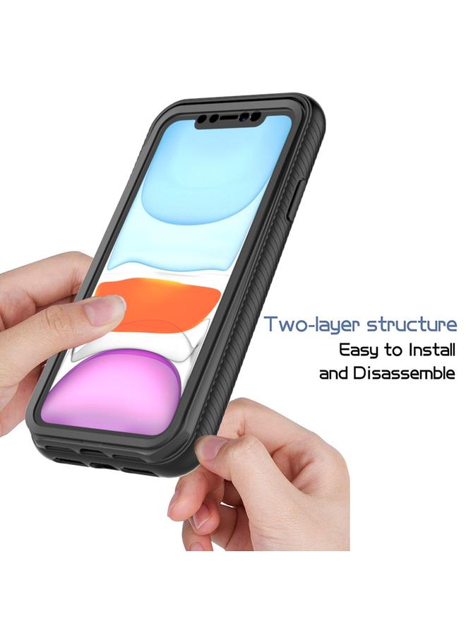 زبون جراب لهاتف iPhone 11 Starry Sky بلون سادة مقاوم للصدمات من البولي كربونات + جراب TPU مع فيلم PET - Image 3