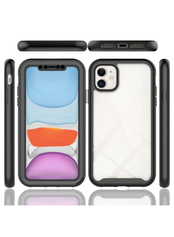 زبون جراب لهاتف iPhone 11 Starry Sky بلون سادة مقاوم للصدمات من البولي كربونات + جراب TPU مع فيلم PET - Image 2