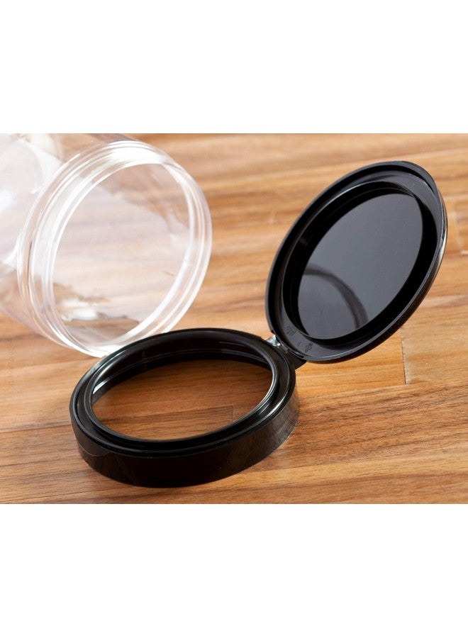 يوفيتوس مرطبان جوفيتوس الشفاف المصنوع من بلاستيك البولي إيثيلين تيرفثالات (خالٍ من مادة BPA) قابل لإعادة التعبئة، منخفض الارتفاع، مع غطاء أسود قابل للطي - 12 أونصة (عبوة من 12 قطعة) - Image 5