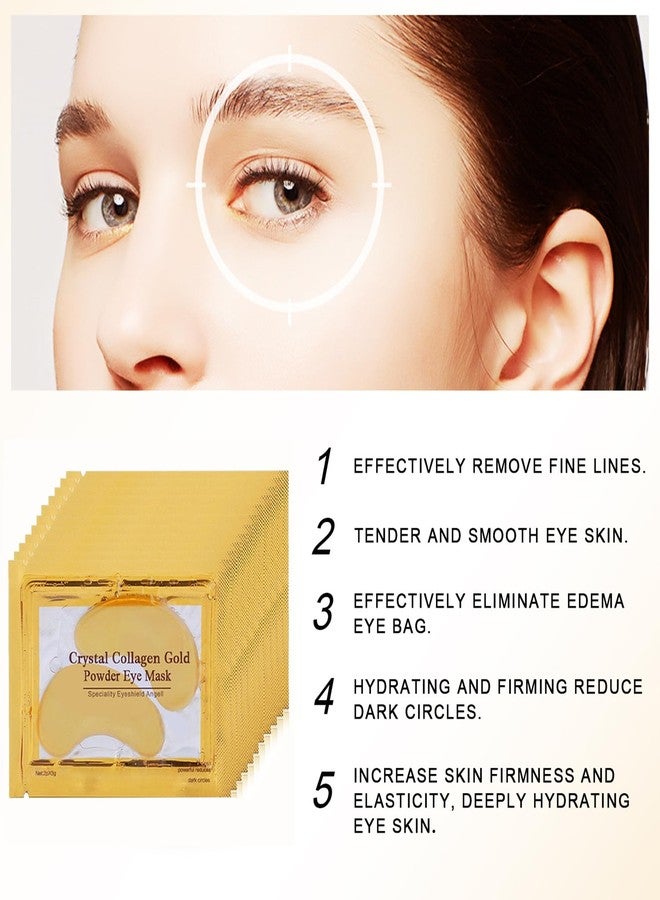 Felico Lip Mask & Eye Mask - 30PCS Under Eye Patches Skincare, Crystal Collagen Hydrating Moisturizing Smoothing Gel Pads for Puffy Eyes Bags,Reducing Fine Lines Dark Circles, Anti-Aging Wrinkles Gold - Image 4