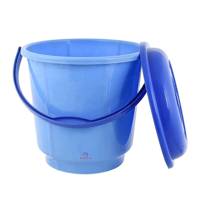 Kuber Industries Heart Home Multipurpose Plastic Bucket with Lid 18 LTR BlueHHEART15232 - Image 1