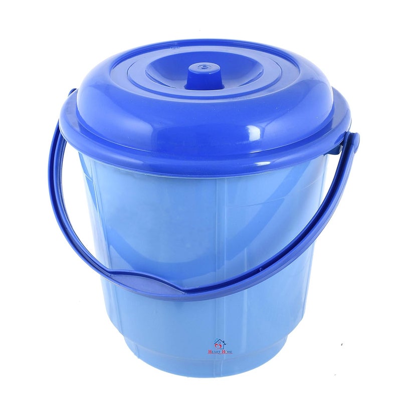 Kuber Industries Heart Home Multipurpose Plastic Bucket with Lid 18 LTR BlueHHEART15232 - Image 3