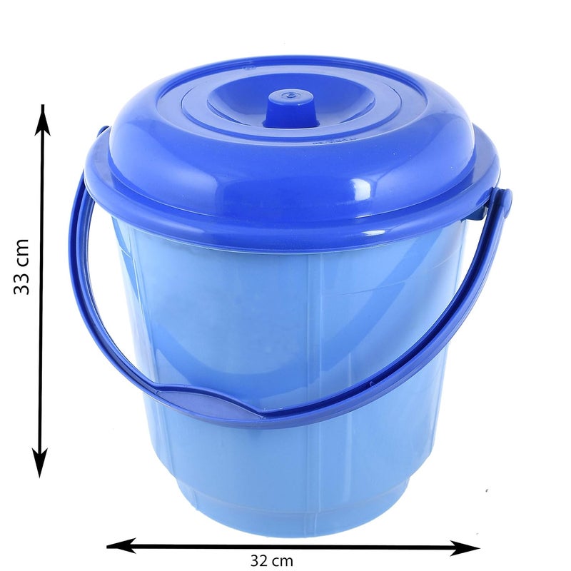 Kuber Industries Heart Home Multipurpose Plastic Bucket with Lid 18 LTR BlueHHEART15232 - Image 4