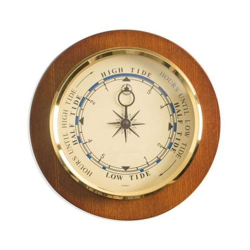 Bey-Berk Bey Berk Tide Clock On 9 Cherry Wood with Brass Bezel