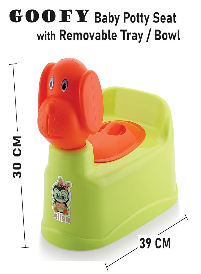 MOLTRES - GOOFY Baby Potty Training Toilet Seat with Removable Tray, Lid For Boy And Girl Kids (Age 6 Mths to 3 Year) Size 39x26x30 Potty Seat/Potty Box (Green) - Image 2