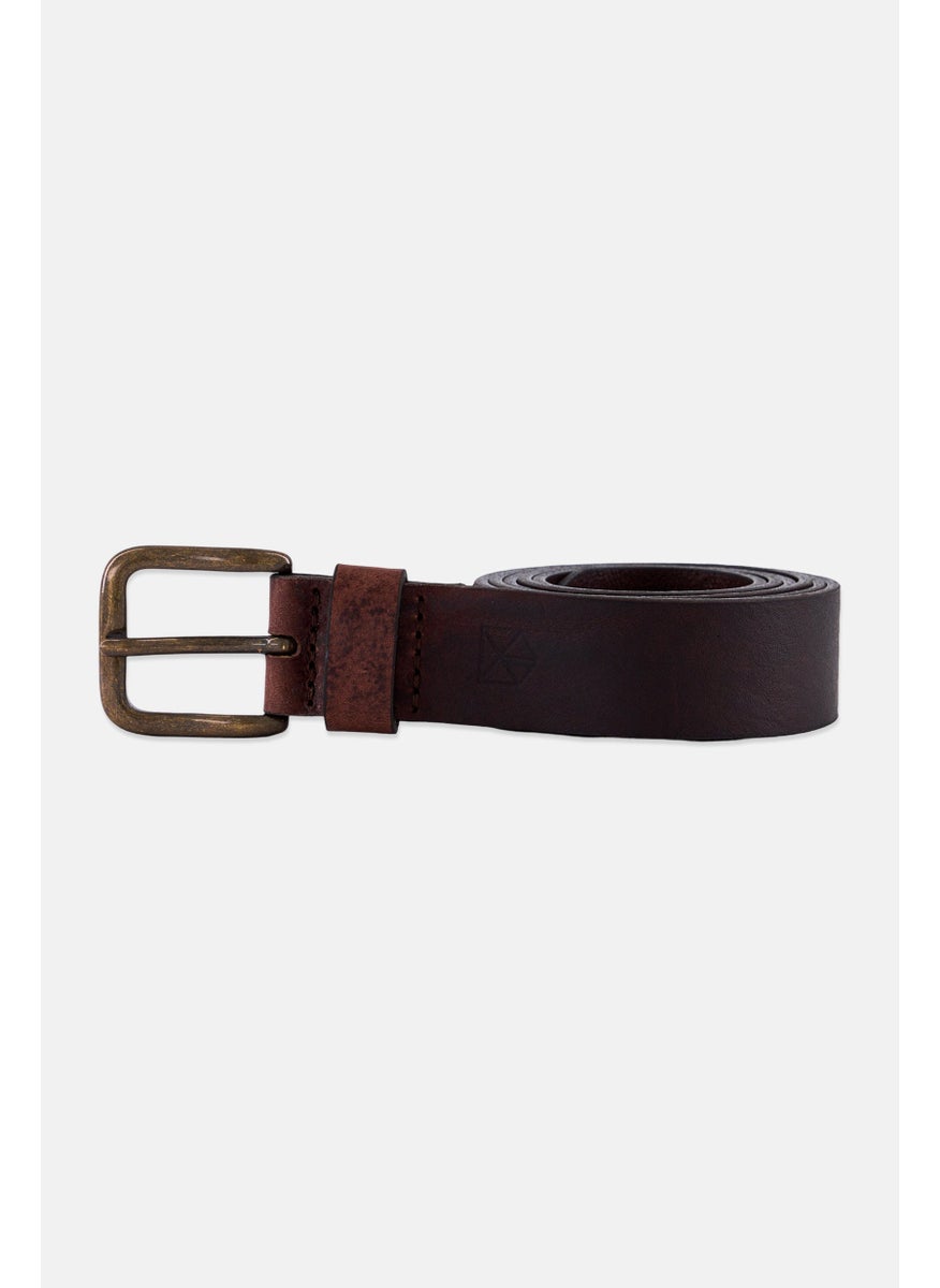 Jack Jones Men Plain Leather Buckle  Belt, Brown  - Image 1