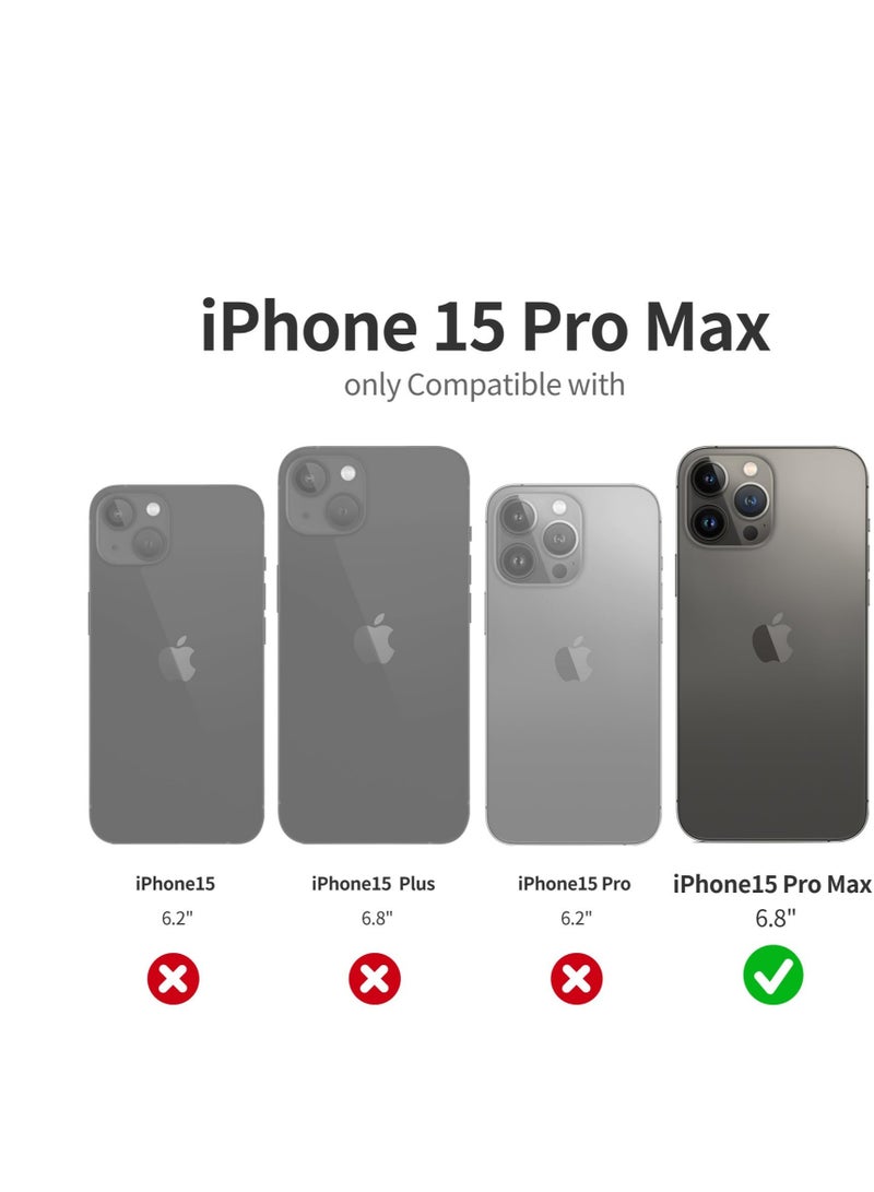 SYOSI Leather Wallet Case for iPhone 15 Pro Max, Flip Cell Phone Cases with Wallet Card Holder Leather Stand Card Slot, Suitable for iPhone 15 Pro Max (6.7" Black) - Image 2