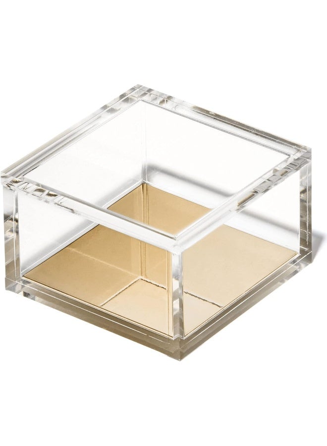 OfficeGoods Acrylic Desk Organizer wGold Base  Functional  Elegant Odds  Ends Box for Display or Storage  Perfect for Home or Office Kitchen Bathroom Vanity Curio Display  Small - Image 5