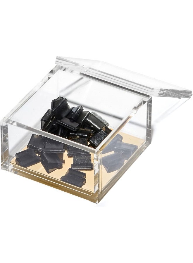 OfficeGoods Acrylic Desk Organizer wGold Base  Functional  Elegant Odds  Ends Box for Display or Storage  Perfect for Home or Office Kitchen Bathroom Vanity Curio Display  Small - Image 4
