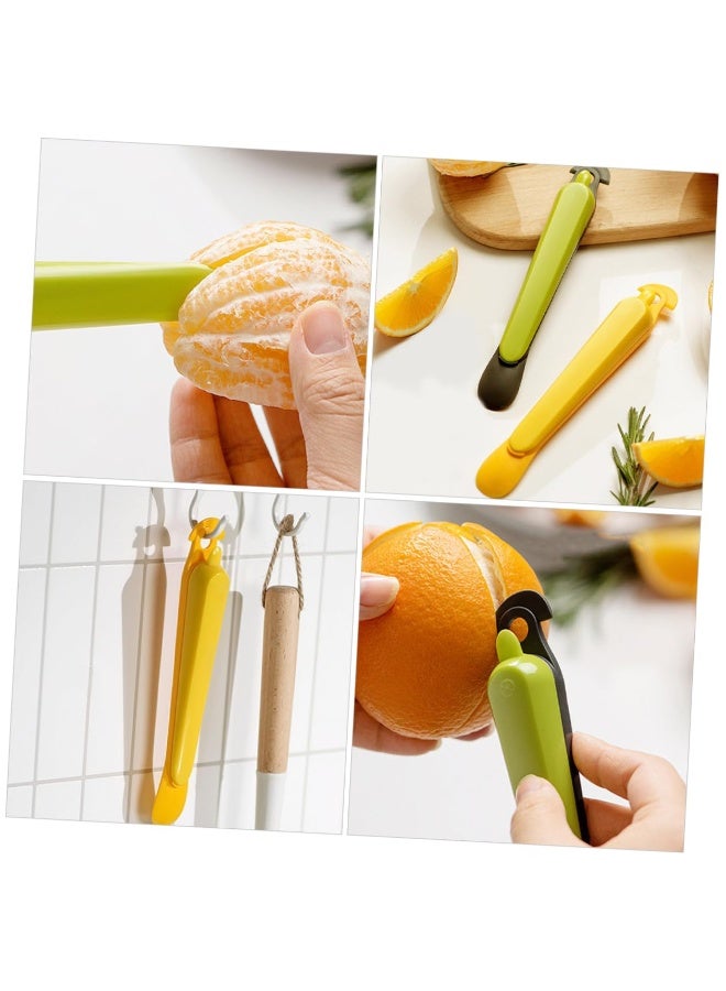 general 2 Pieces Stainless Orange Peeler Multifunctional Tool for Fruits Compact and Portable Citrus Peeler for Home Use, Green and Yellow - Image 3