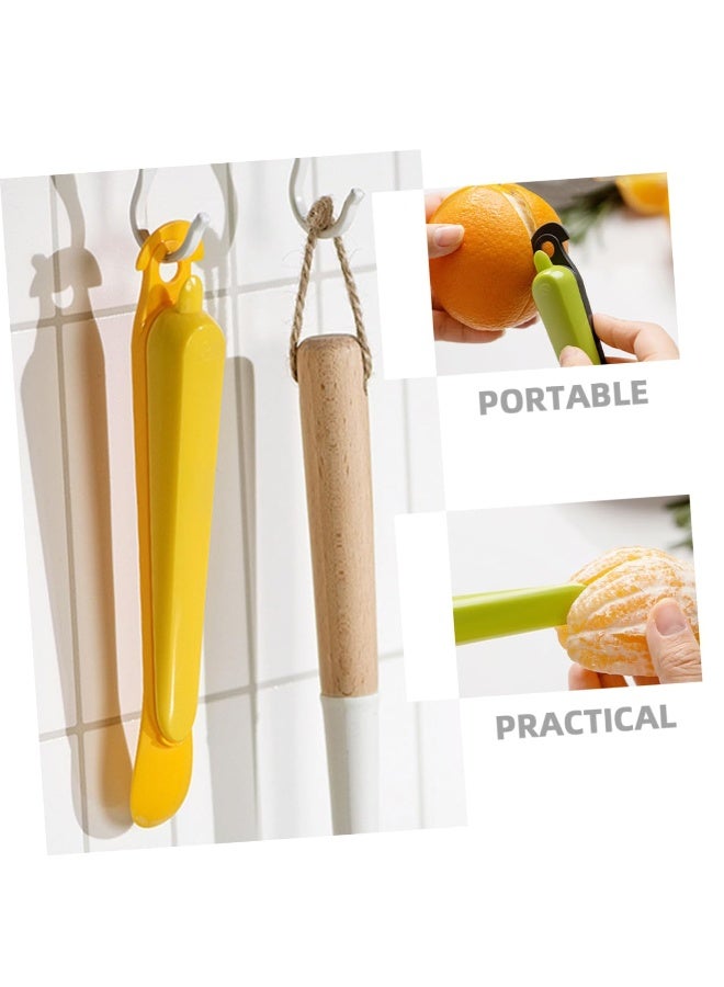 general 2 Pieces Stainless Orange Peeler Multifunctional Tool for Fruits Compact and Portable Citrus Peeler for Home Use, Green and Yellow - Image 4