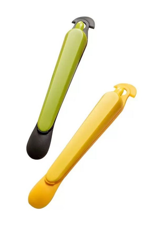 general 2 Pieces Stainless Orange Peeler Multifunctional Tool for Fruits Compact and Portable Citrus Peeler for Home Use, Green and Yellow - Image 1