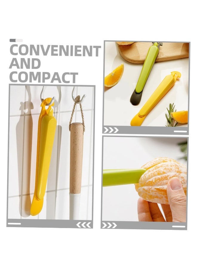 general 2 Pieces Stainless Orange Peeler Multifunctional Tool for Fruits Compact and Portable Citrus Peeler for Home Use, Green and Yellow - Image 5