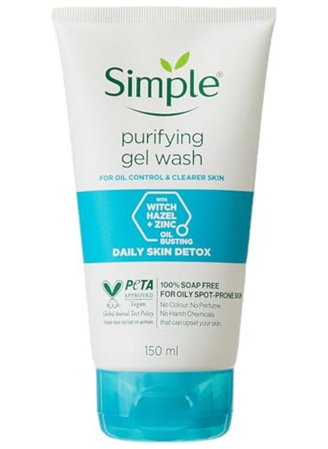 simple - Daily Skin Detox Purifying Facial Wash 150 Ml & Ultralight Liquid Moisturiser Face Moisturiser For Oily Pimple Prone Skin & Matte Effect 60 Ml - Image 1