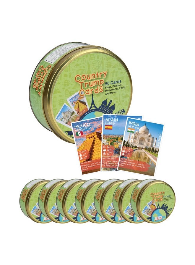 كوكوموكو كيدز هدايا عيد ميلاد للأطفال من CocoMoco عبوة كبيرة من 10 قطع من بطاقات لعبة ترامب الريفية، هدايا أقل من 300 دولار للأولاد والبنات من سن 6 إلى 8 سنوات و8 إلى 12 سنة، ألعاب تعليمية لتعلم الأعلام وخريطة الجغرافيا - Image 1