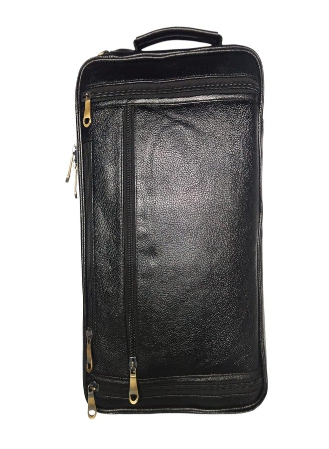 Rofit Leather Convertible Backpack Messenger Bag, Multiple Compartments with Adjustable Strap and Gold Hardware, Multipurpose Backpack with Durable Built (Black) - Image 2