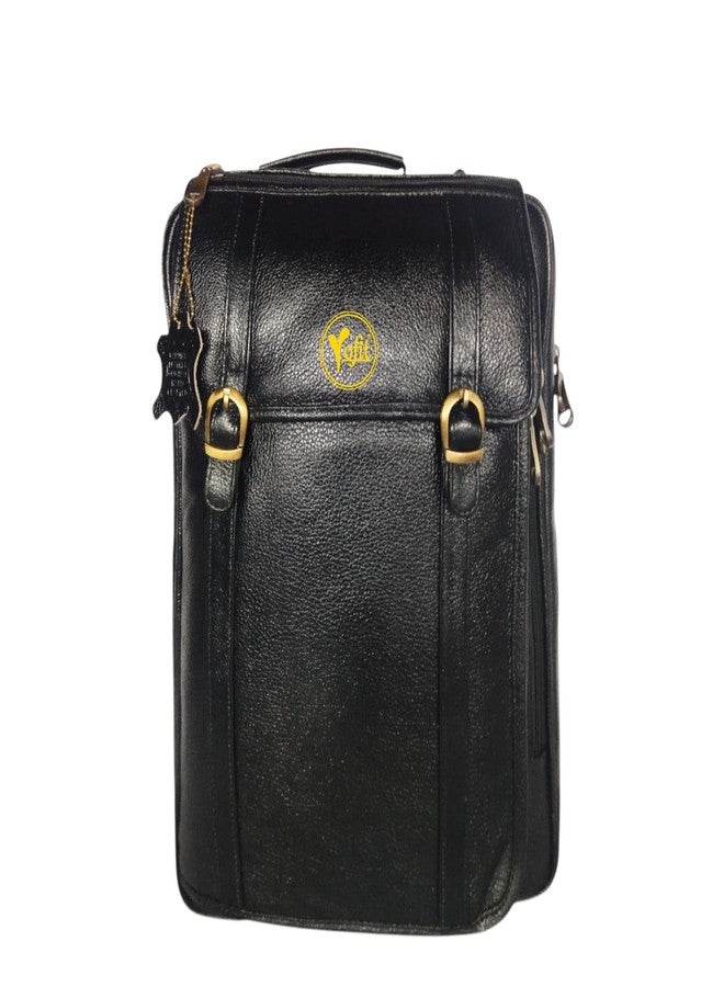 Rofit Leather Convertible Backpack Messenger Bag, Multiple Compartments with Adjustable Strap and Gold Hardware, Multipurpose Backpack with Durable Built (Black) - Image 1