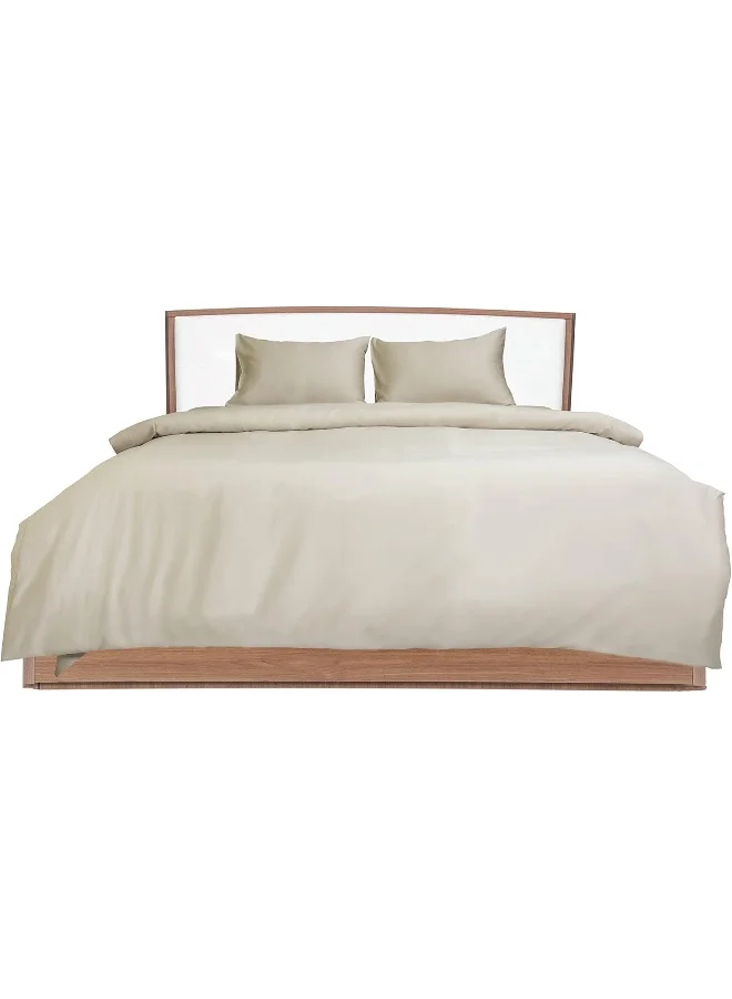 Hotel Linen Klub Hotel Linen Klub Double Duvet Cover - 1 Piece, Size 225 x 245 cm, Made from Luxurious 100% Cotton with 250 Thread Count for Exceptional Softness and Comfort, Cool and Breathable Fabric, Stone