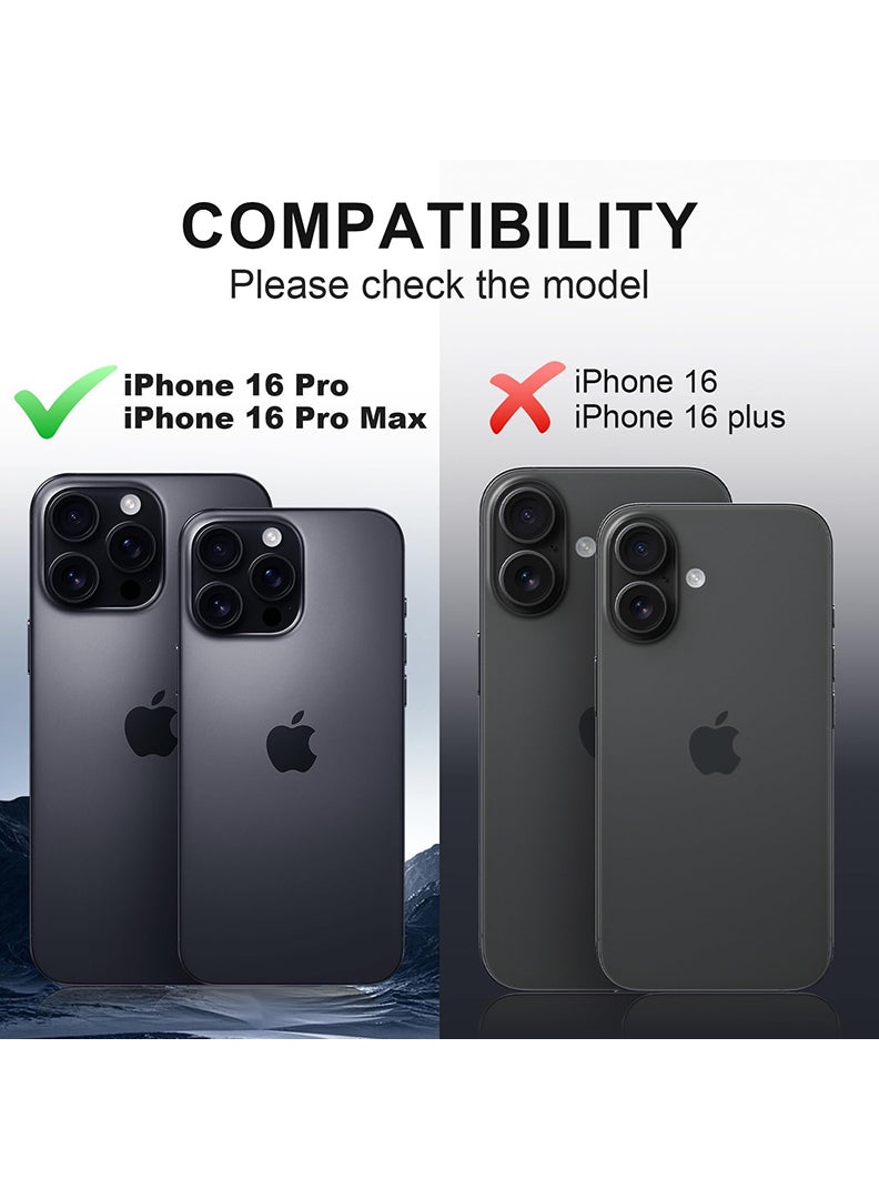 Theodor iPhone 16 Pro Max/ 16 Pro  Camera Lens Protector With 9H Tempered Glass Camera Ring Anti Scratch Metal Plate [Drop Protection], Case Friendly Camera Cover, Black Titanium  - Image 2